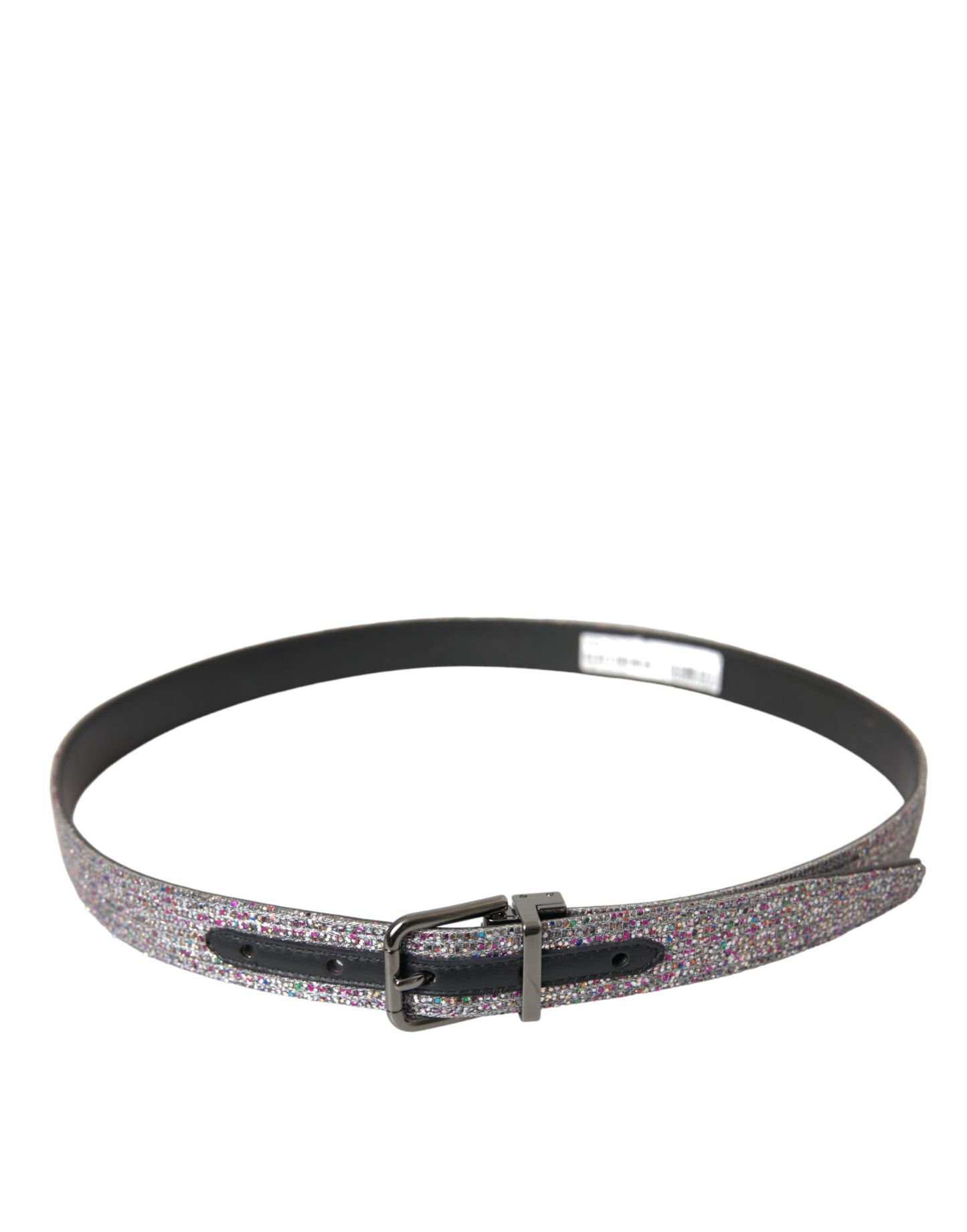  - Multicolor Embellished Silver Metal Buckle Belt