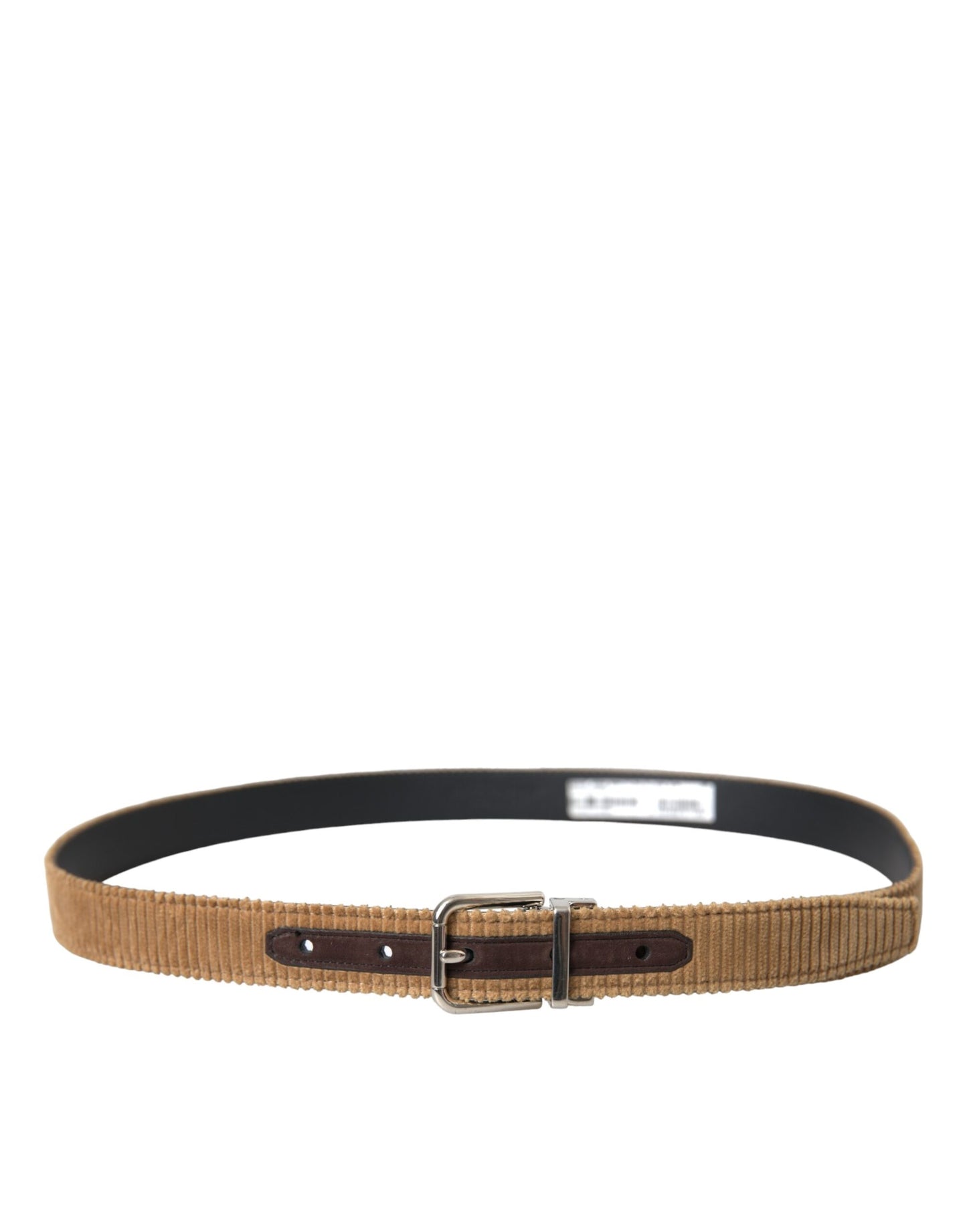  - Brown Velvet Silver Metal Buckle Belt Men