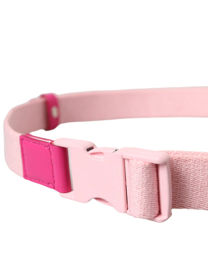  - Pink Canvas Stretch Plastic Buckle Women Belt