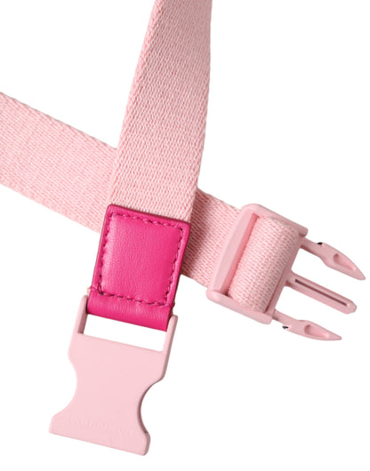  - Pink Canvas Stretch Plastic Buckle Women Belt