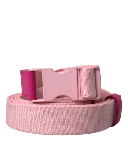  - Pink Canvas Stretch Plastic Buckle Women Belt