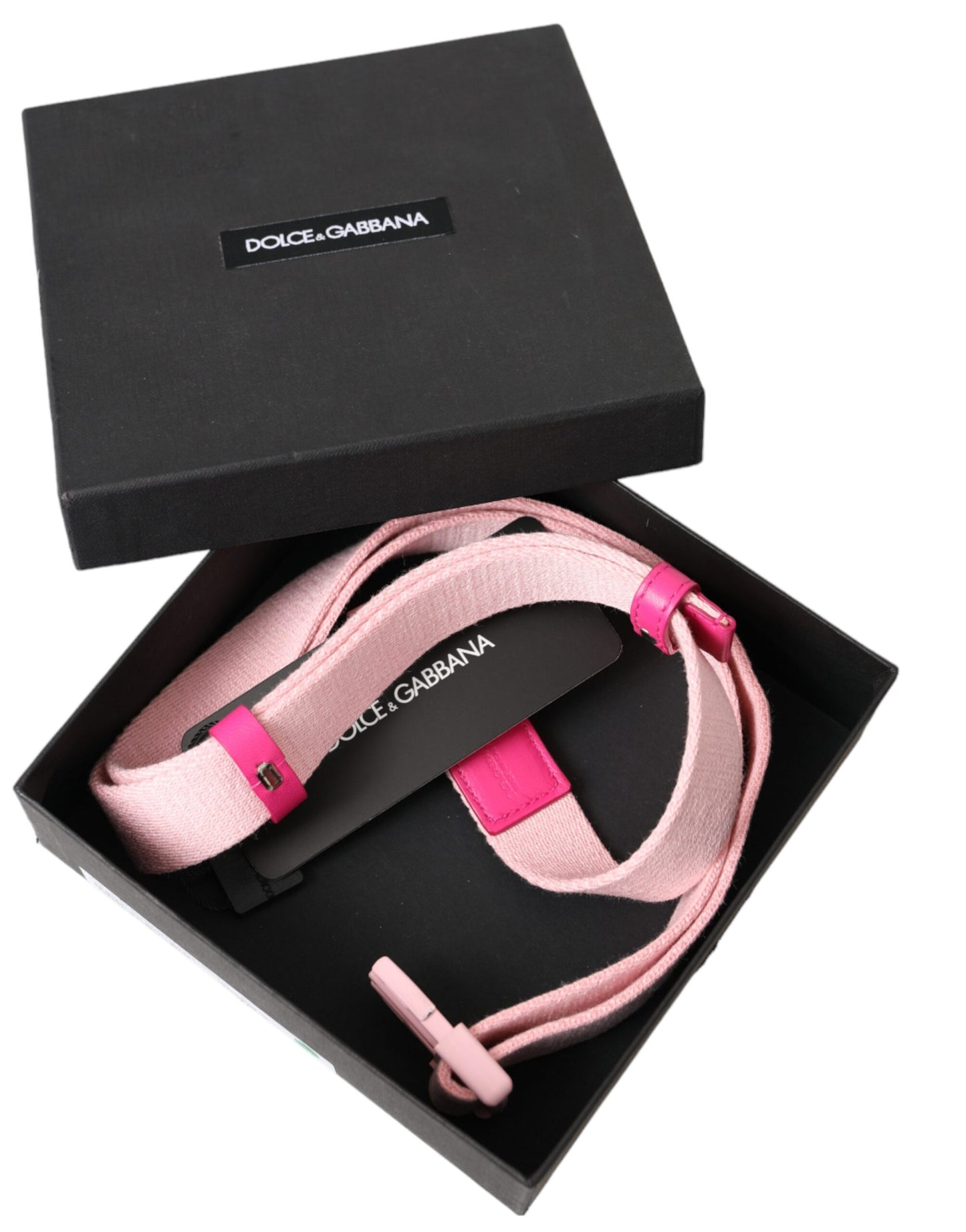  - Pink Canvas Stretch Plastic Buckle Women Belt