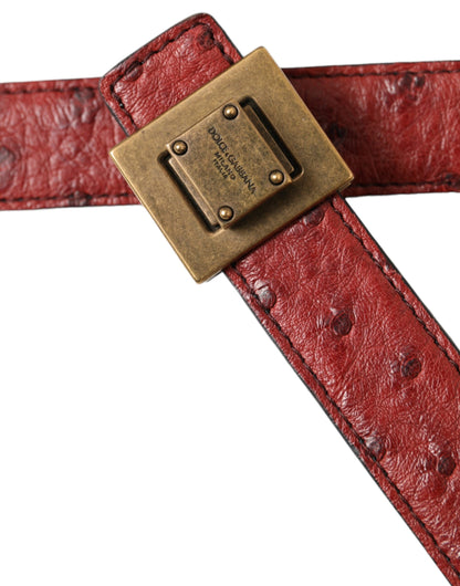  - Brown Leather Square Metal Buckle Belt