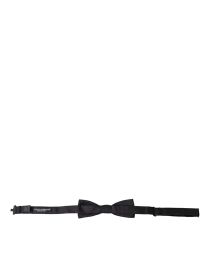  - Black Silk Adjustable Neck Men Bow Tie