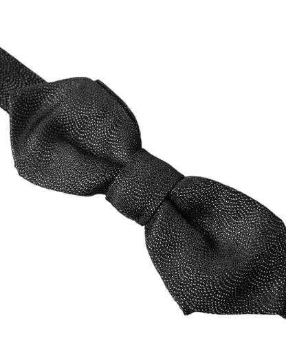  - Black Silk Adjustable Neck Men Bow Tie