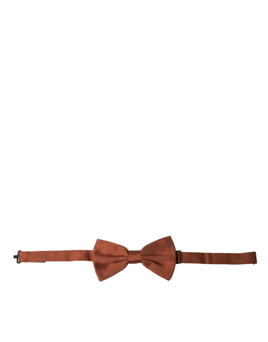  - Brown Silk Adjustable Neck Men Bow Tie