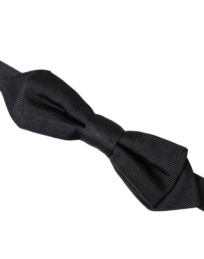  - Black Silk Adjustable Neck Men Bow Tie