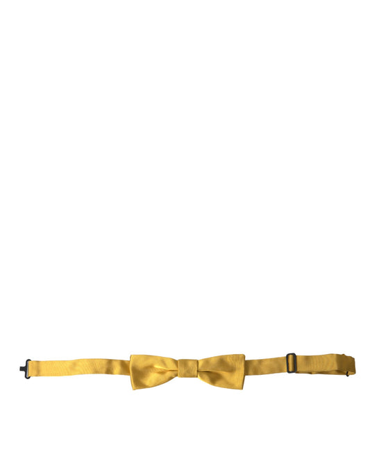  - Yellow Silk Adjustable Neck Men Bow Tie