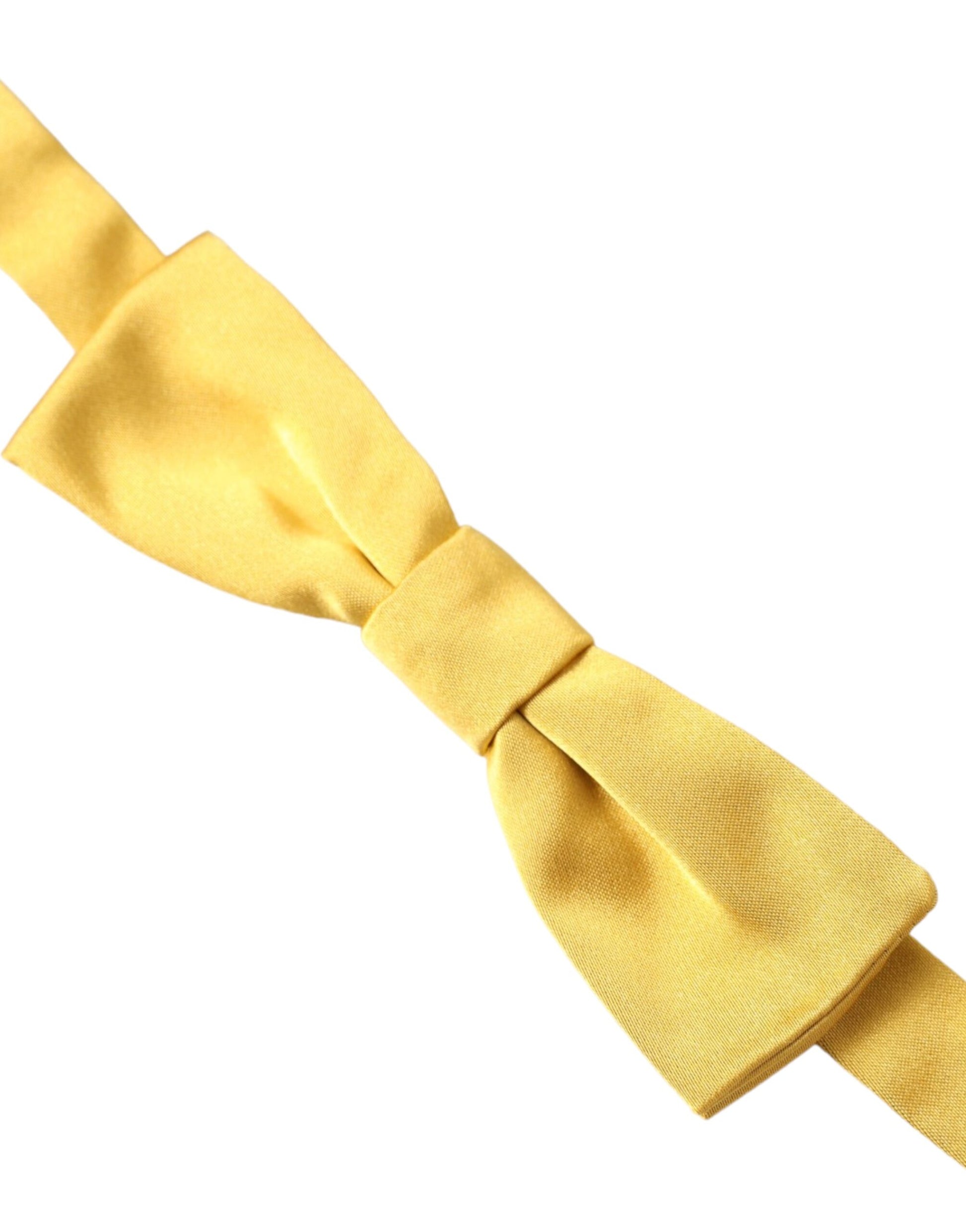 Dolce & Gabbana Yellow Silk Adjustable Neck Bow Tie