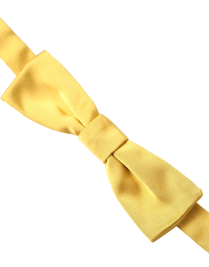  - Yellow Silk Adjustable Neck Men Bow Tie