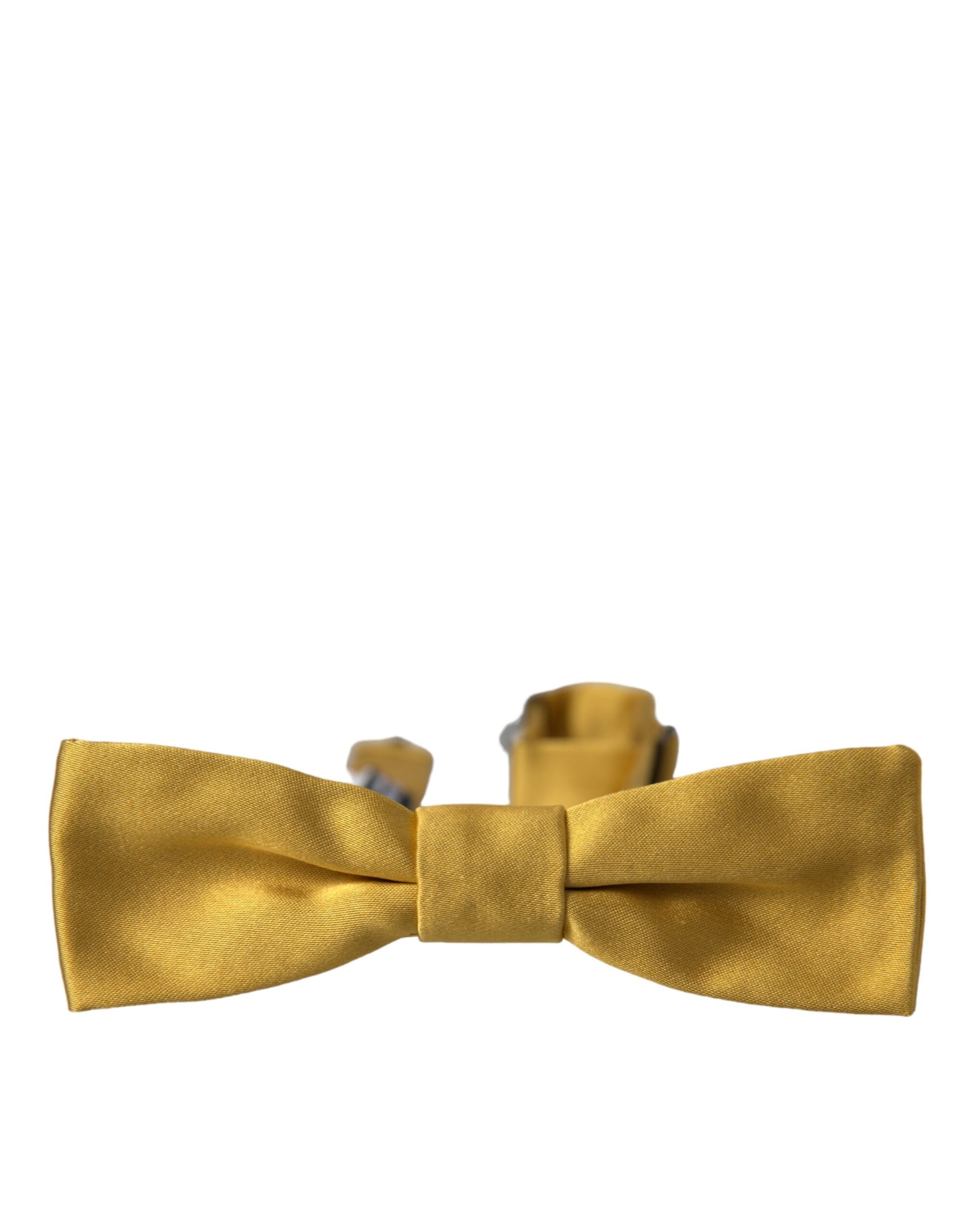 Dolce & Gabbana Yellow Silk Adjustable Neck Bow Tie