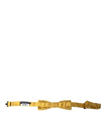  - Yellow Silk Adjustable Neck Men Bow Tie
