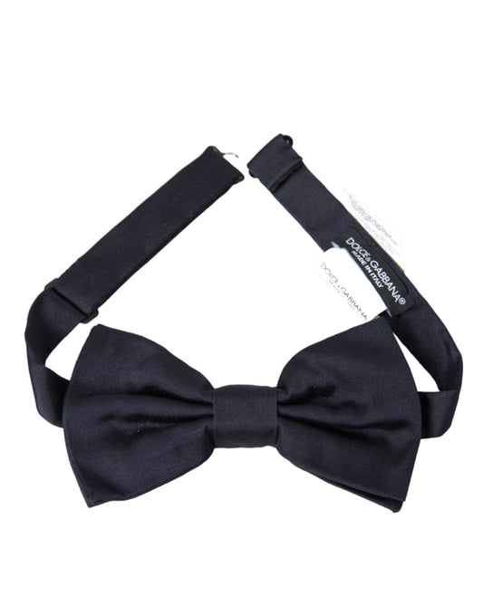  - Dark Blue Silk Adjustable Neck Men Bow Tie