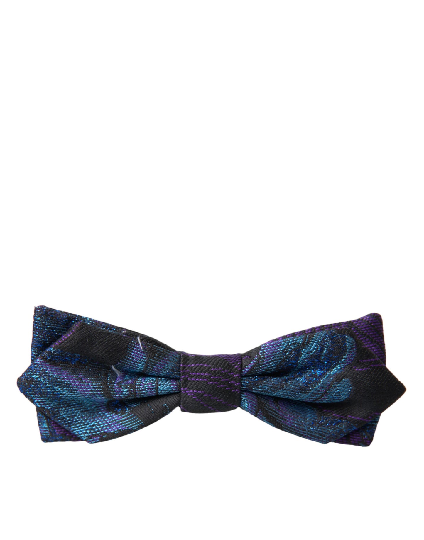  - Black Blue Brocade Adjustable Neck Men Bow Tie