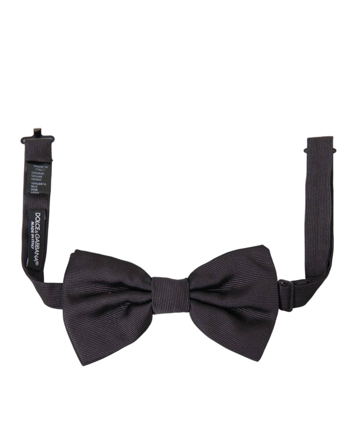  - Black Silk Adjustable Neck Men Bow Tie