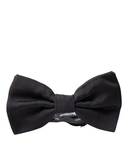  - Black Silk Adjustable Neck Men Bow Tie