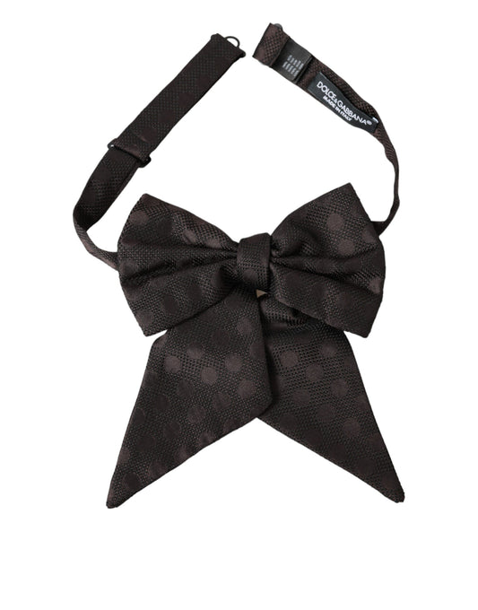  - Brown Ribbon Silk Adjustable Neck Men Bow Tie