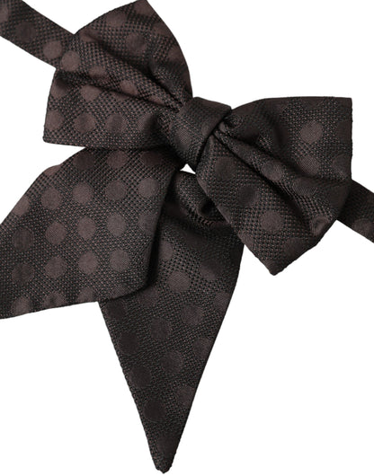  - Brown Ribbon Silk Adjustable Neck Men Bow Tie