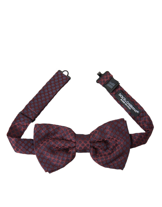  - Maroon Polka Dots Silk Adjustable Neck Bow Tie