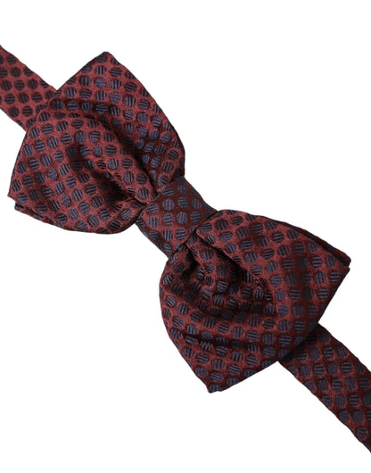  - Maroon Polka Dots Silk Adjustable Neck Bow Tie