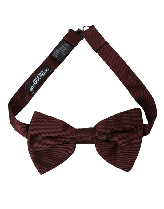  - Maroon Silk Adjustable Neck Men Bow Tie