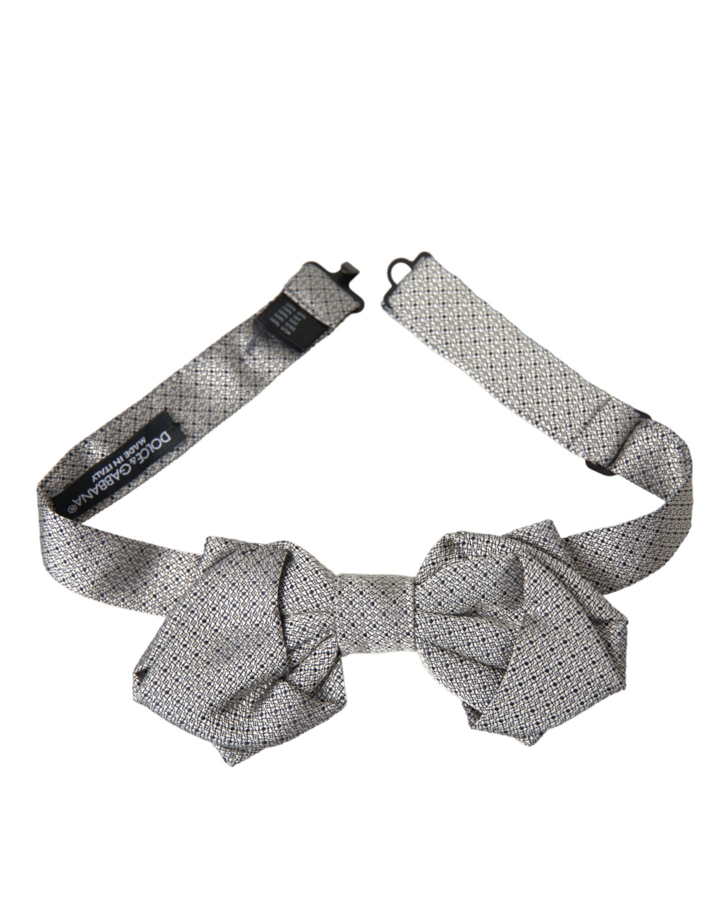  - Gray Silk Adjustable Neck Men Bow Tie