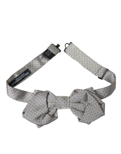  - Gray Silk Adjustable Neck Men Bow Tie