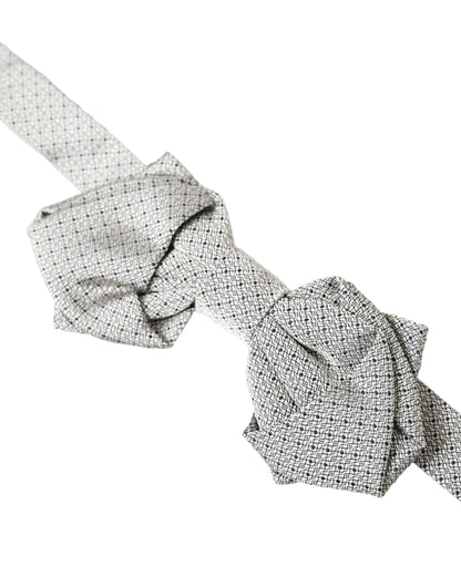  - Gray Silk Adjustable Neck Men Bow Tie