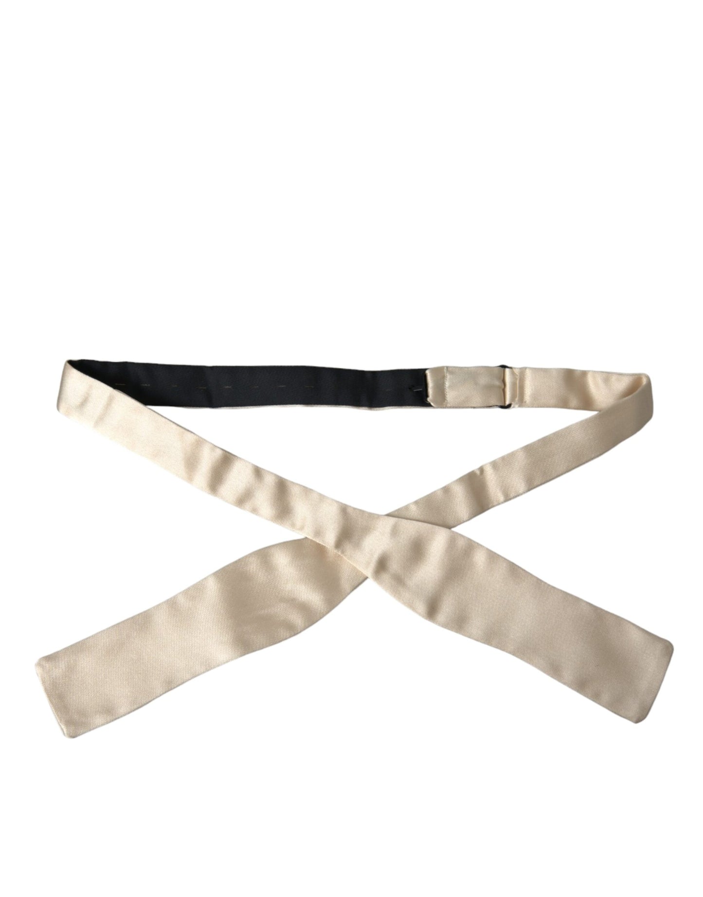  - Beige Silk Slim Skinny Necktie Men Bow Tie