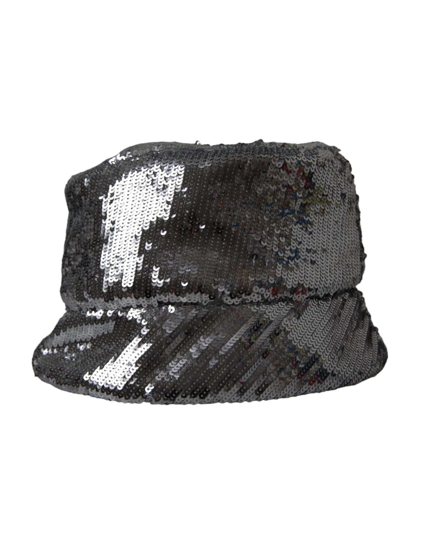  - Silver Sequined Nylon Bucket Hat Men