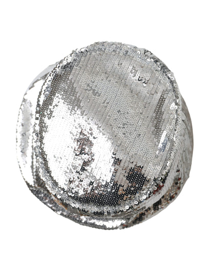  - Silver Sequined Nylon Bucket Hat Men