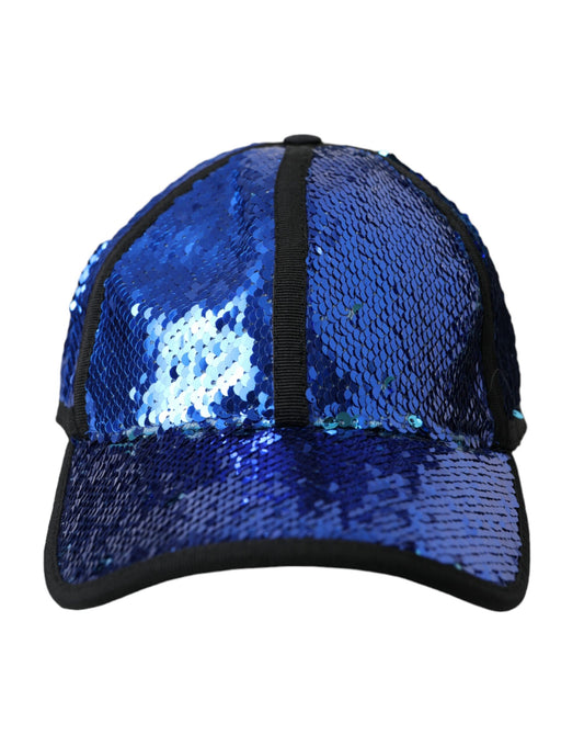  - Royal Blue Sequin Baseball Hat Men