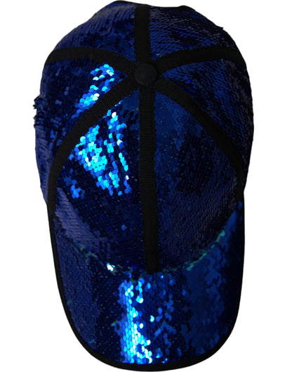  - Royal Blue Sequin Baseball Hat Men