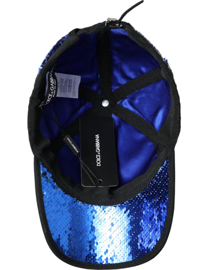  - Royal Blue Sequin Baseball Hat Men