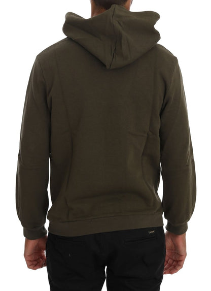 Elegant Green Cotton Hooded Sweater - The Luxe Alliance