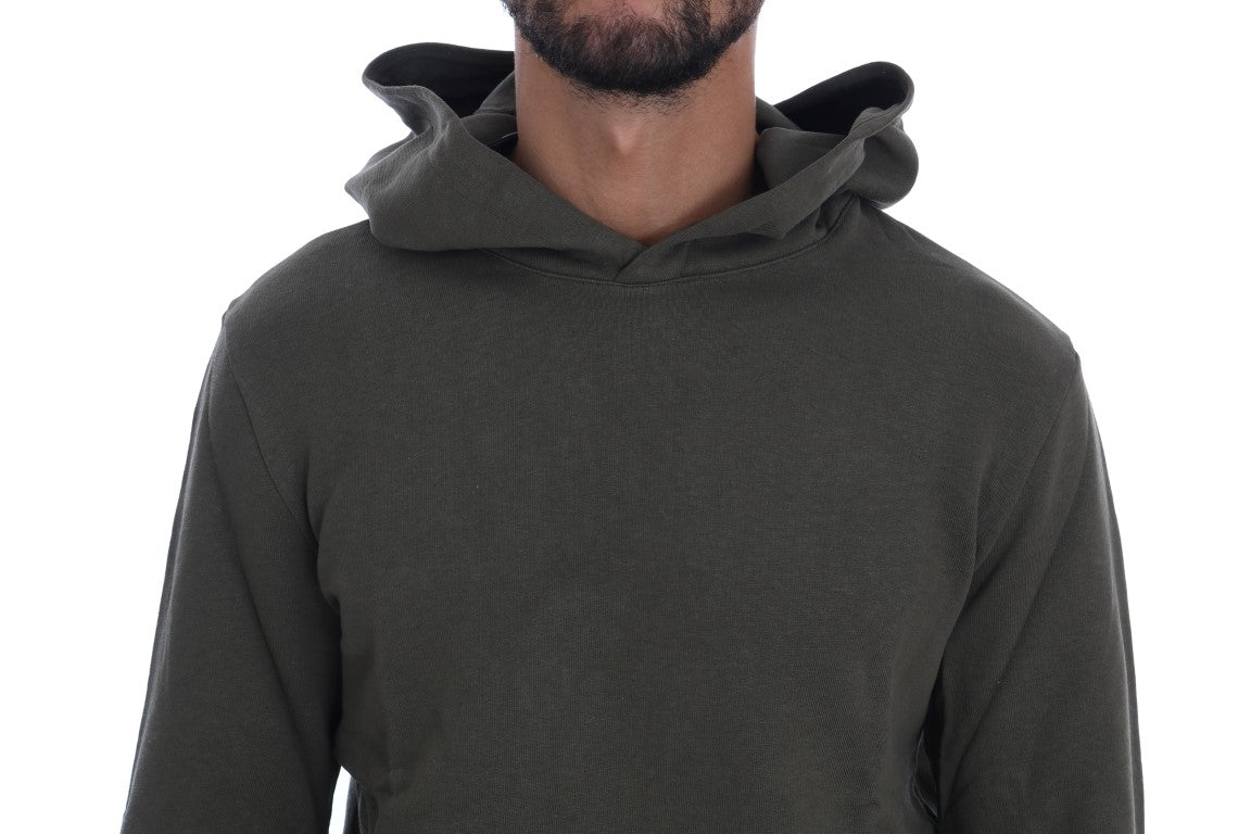 Elegant Green Cotton Hooded Sweater - The Luxe Alliance