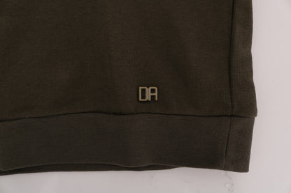 Elegant Green Cotton Hooded Sweater - The Luxe Alliance