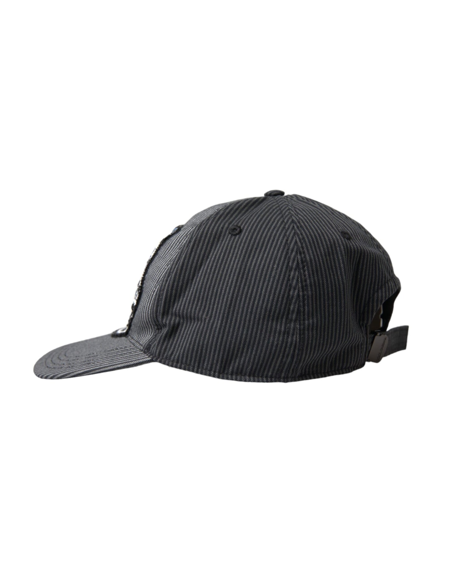  - Black Cotton Embellished Baseball Hat Men