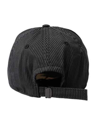  - Black Cotton Embellished Baseball Hat Men