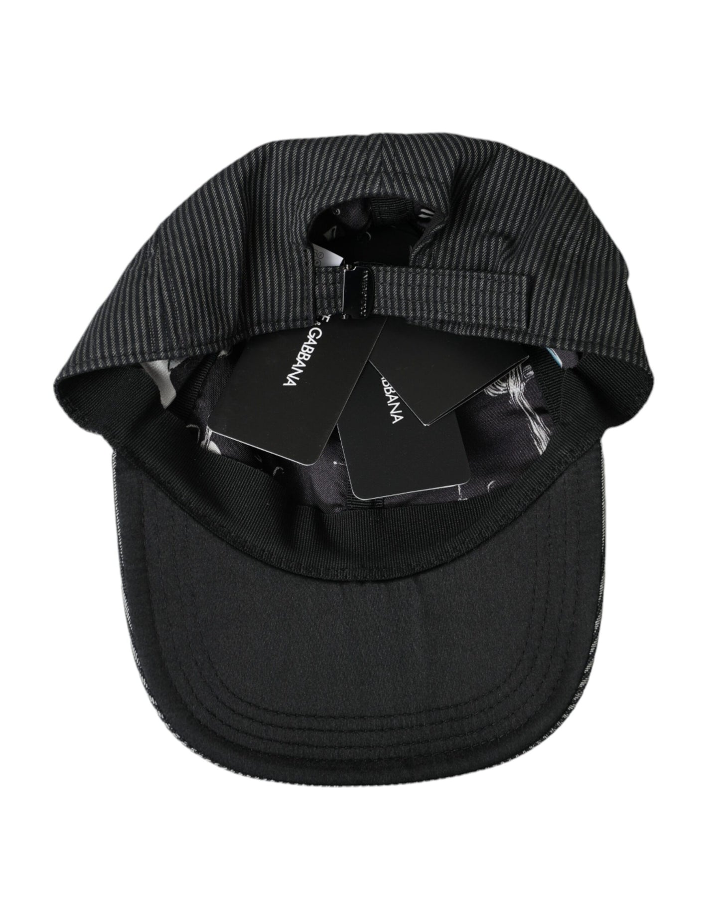  - Black Cotton Embellished Baseball Hat Men