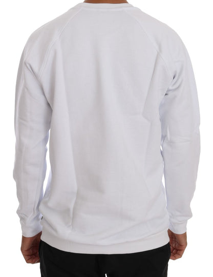 Elegant White Crewneck Cotton Sweater - The Luxe Alliance