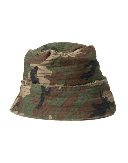  - Green Camouflage Cotton Bucket Hat Men