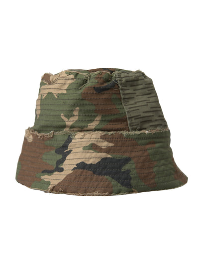  - Green Camouflage Cotton Bucket Hat Men