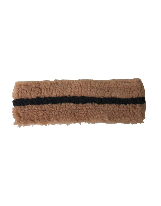  - Brown Black Fleece Wool Head Band Hat Men