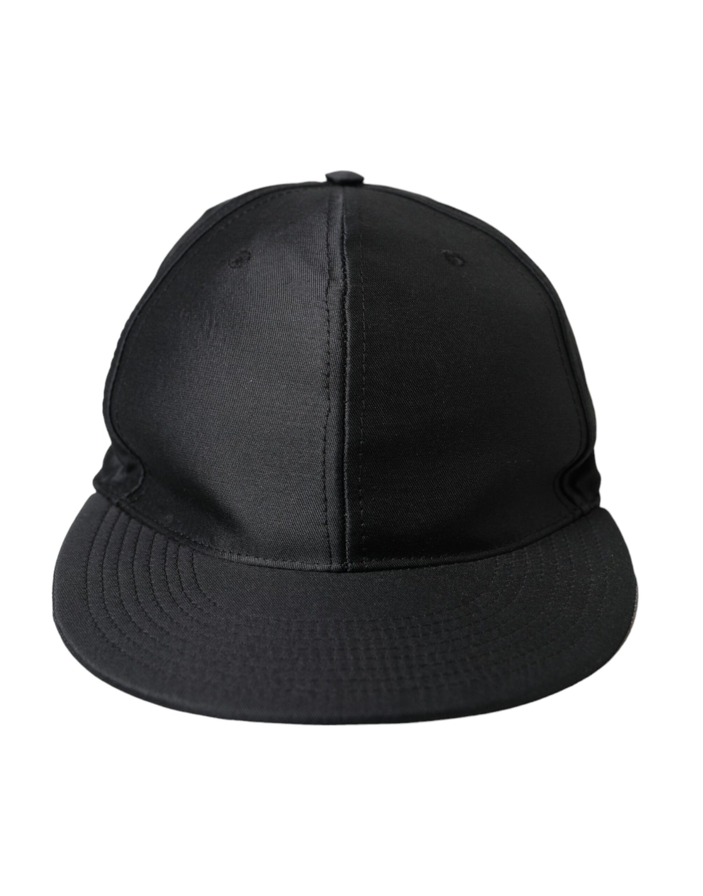  - Black Silk Cotton Logo Baseball Hat Men