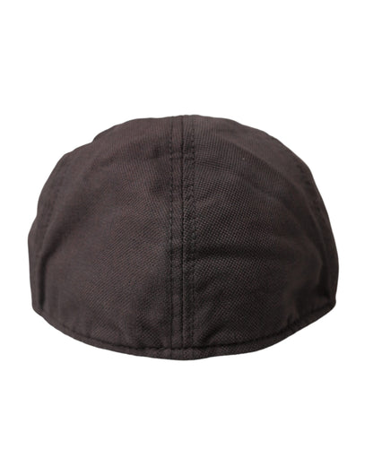  - Brown Nylon Cloth Newsboy Hat Men