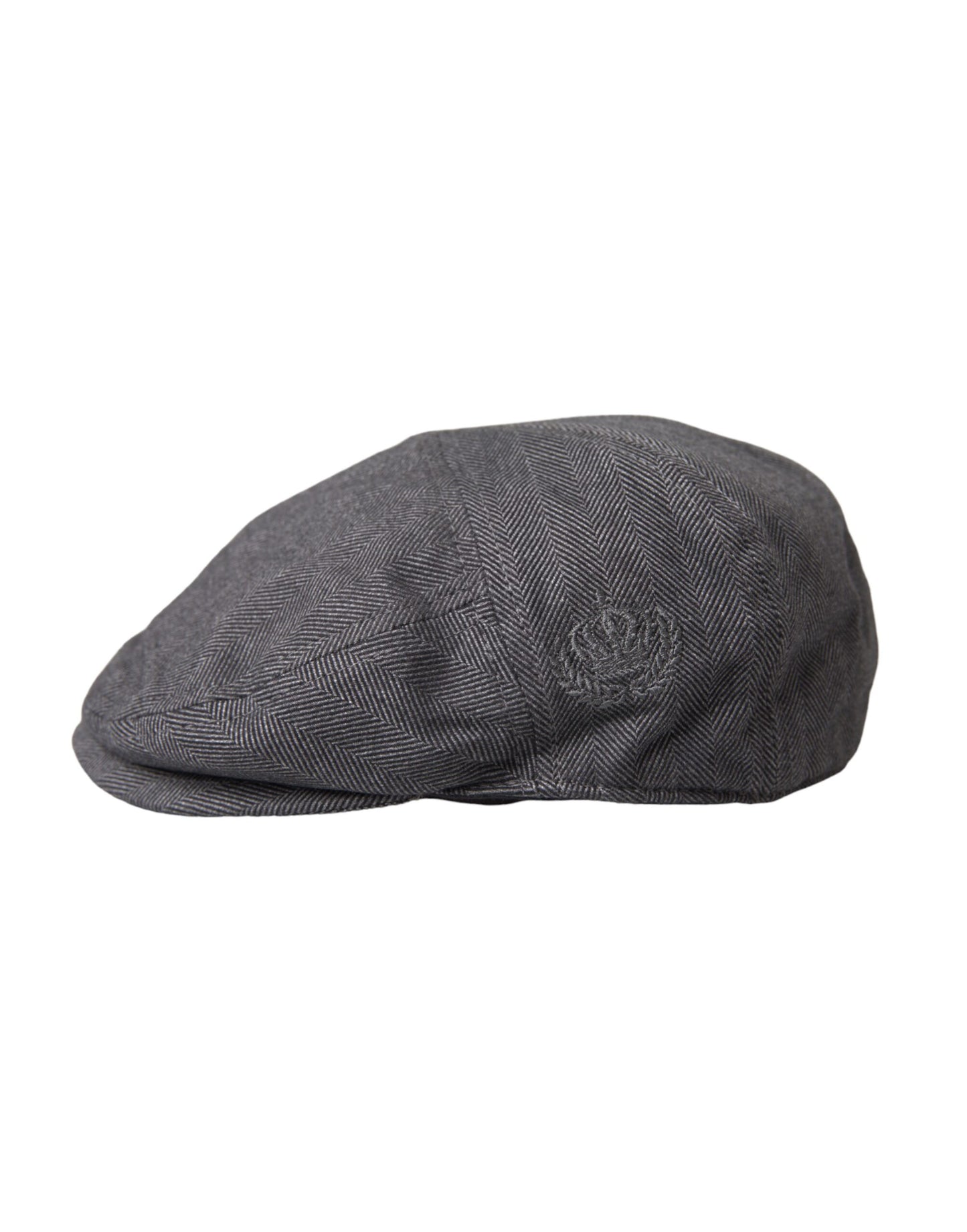  - Gray Herringbone Crown Newsboy Hat Men