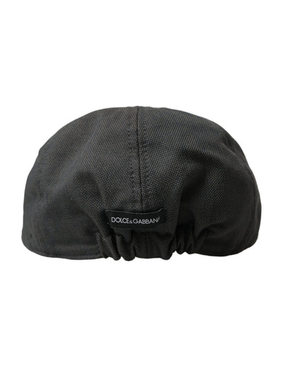  - Dark Gray Nylon Cloth Newsboy Hat Men