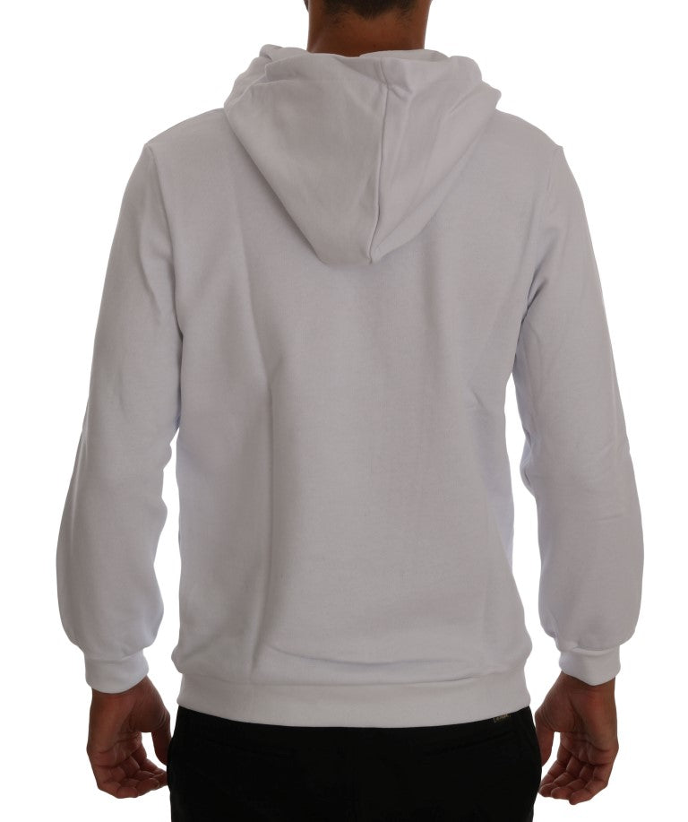 Elegant White Cotton Hooded Sweater - The Luxe Alliance