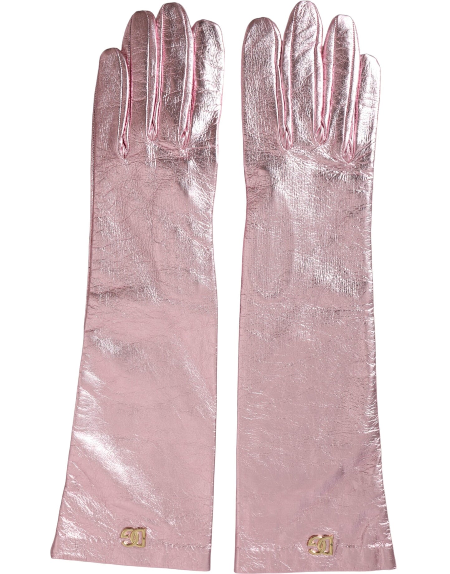  - Pink Laminated Logo Mid Arm Length Gloves